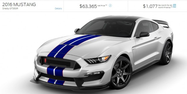 Ford Mustang Shelby GT350R configurator