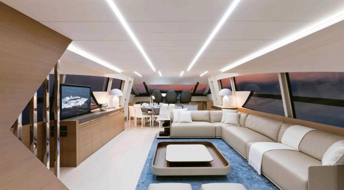 Pershing Yacht 92 interior lounge 