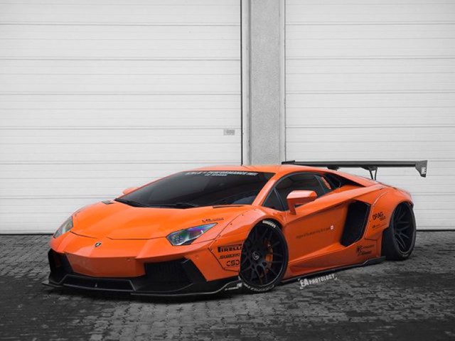 Widebody-Orange-Liberty-Walk-Lamborghini-Aventador-1