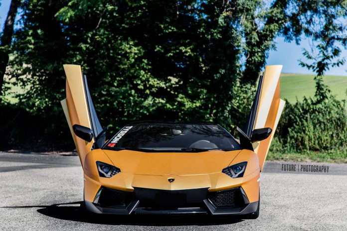 Gold Lamborghini Aventador