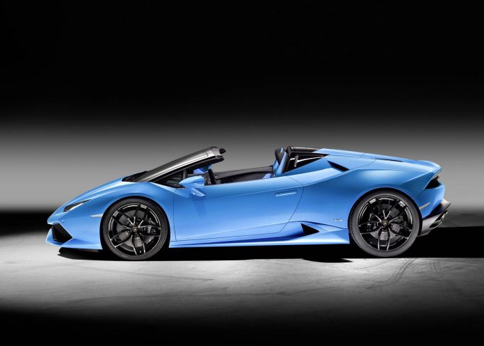 Blue Lamborghini Huracan Spyder 