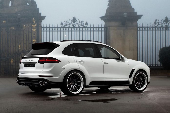 White TopCar Porsche Cayenne rear