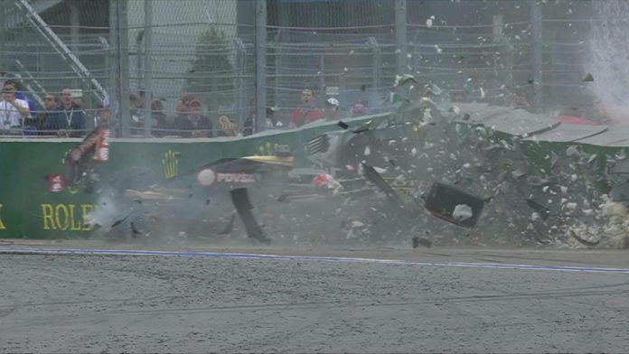 Grosjean crash russian gp
