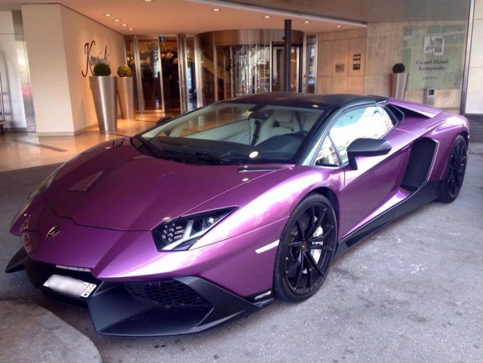 Purple Lamborghini Aventador