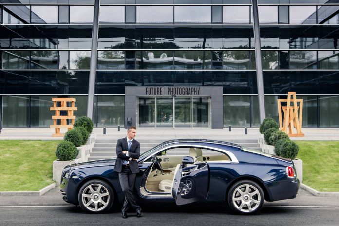 Rolls-Royce Wraith and male model