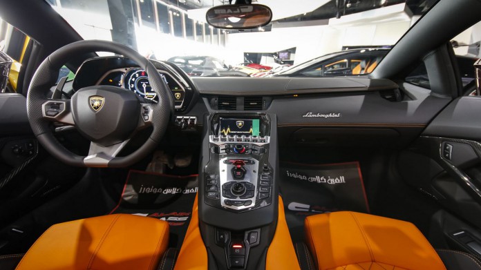 Brown Lamborghini Aventador for sale interior