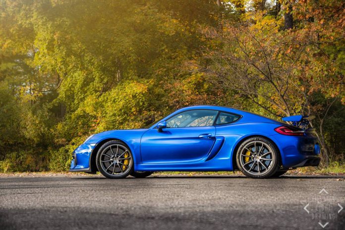 Porsche Cayman GT4 side view