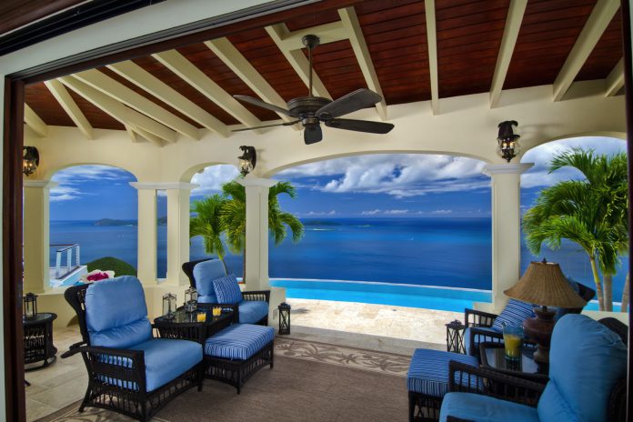 Virgin Islands mansion deck