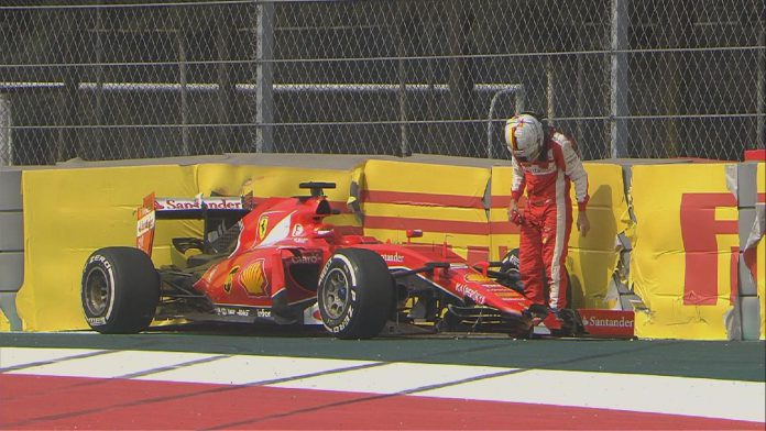 Sebastian Vettel Mexico GP 2015 crash