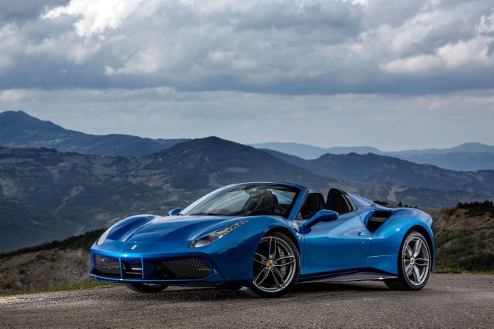 Blue Ferrari 488 Spider