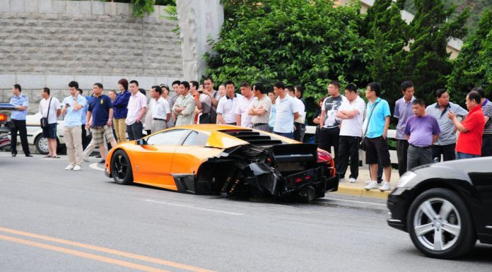 Lamborghini Murcielago with SV Bodykit Wrecked in China