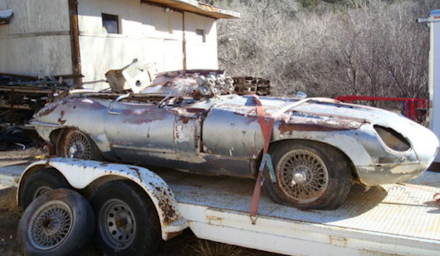 Wrecked Jaguar XKE Coupe Sells for Just $7,601