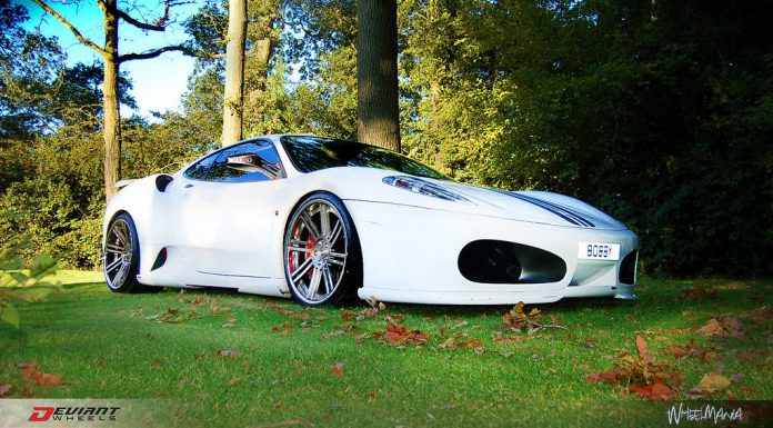 White Ferrari F430 on Deviant DV8.2 Wheels