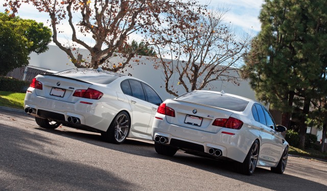 Alpine White 2013 BMW F10 M5 Duo with Eisenmann Exhaust