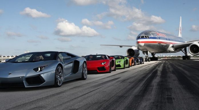 Video: Twelve Lamborghini Aventador Roadster's in Miami