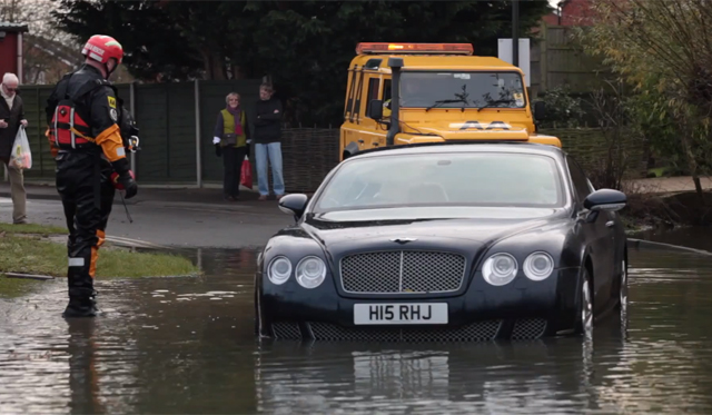 Video: U.K. Owner Ditches Bentley Continental GT After Driving Into Flood Waters
