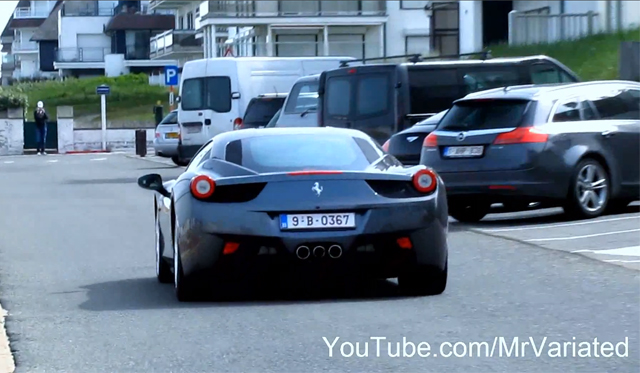 Video: Ferrari 458 Italia Start up and Drive in Belgium