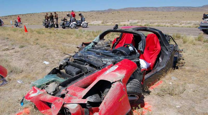 Wrecked Ferrari Enzo