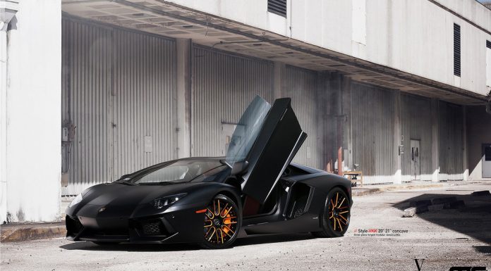 Matte Black Lamborghini Aventador on Vellano VKK Concave Wheels