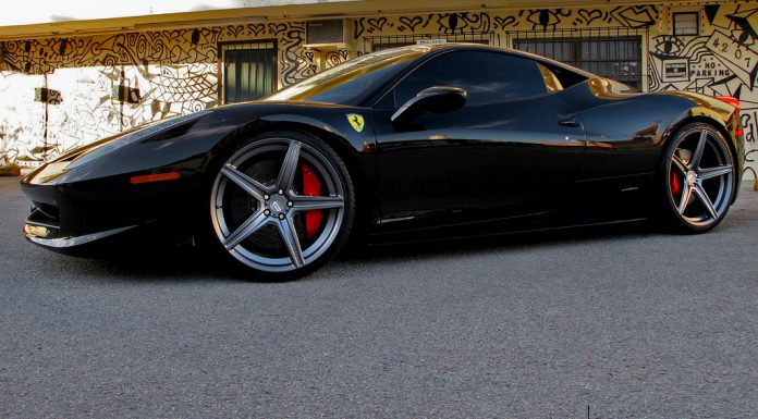 Black Ferrari 458 Italia on ADV.1 Wheels by Wheels Boutique