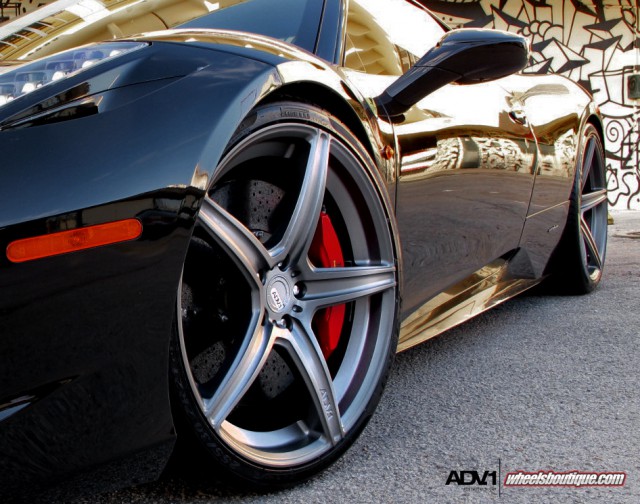 Black Ferrari 458 Italia on ADV.1 Wheels by Wheels Boutique