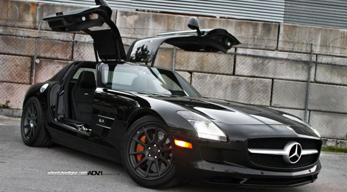 Murdered-out Mercedes-Benz SLS AMG on ADV.1 Wheels