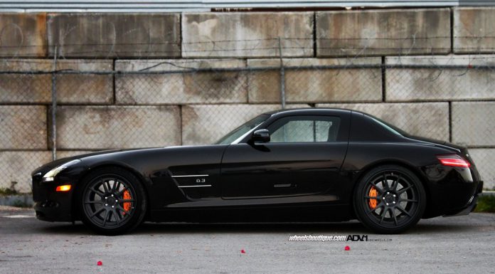 Murdered-out Mercedes-Benz SLS AMG on ADV.1 Wheels