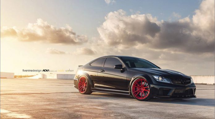 Mercedes-Benz C63 AMG Black by Mode Carbon on red ADV.1 Wheels