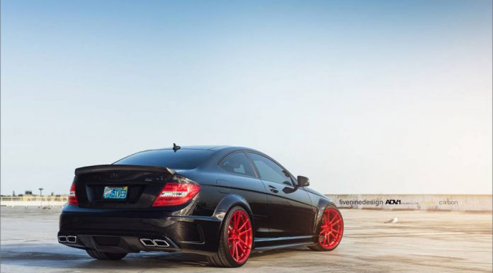 Mercedes-Benz C63 AMG Black by Mode Carbon on red ADV.1 Wheels