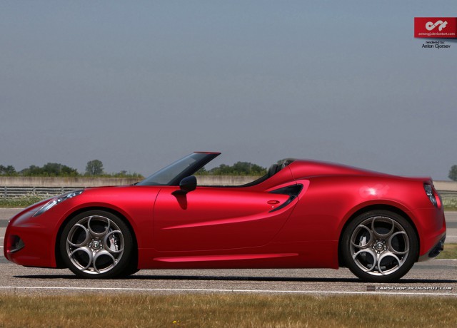 Render: Upcoming Alfa Romeo 4C Spyder by Anton Gjorsev