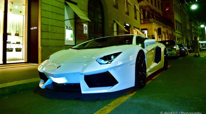Photo Of The Day: White Lamborghini Aventador in Milan