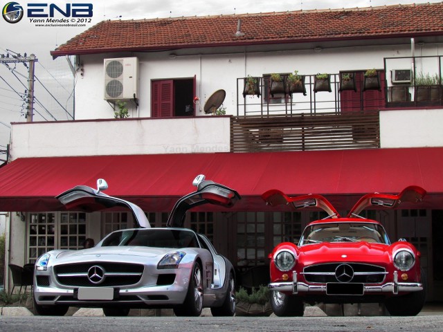 Mercedes-Benz 300SL and SLS AMG