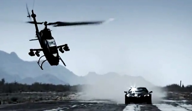 U.S. military Bell AH-1 Cobra Copter Crashes after Racing a Corvette ZR1 