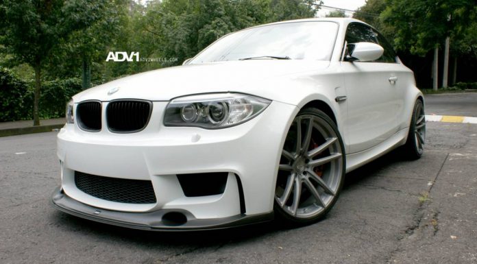 White BMW 1M Riding on ADV.1 Wheels