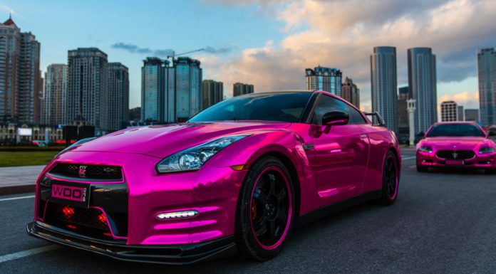 Gallery: Pink Wrapped Nissan GT-R and Maserati Quattroporte