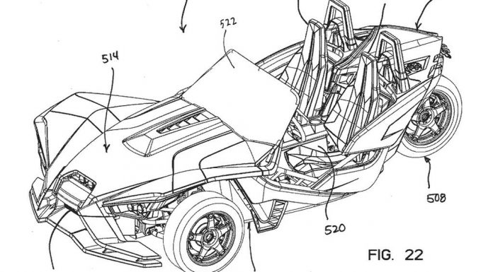 Official Patented Sketches of Polaris Slingshot Sports car