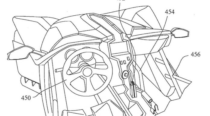 Official Patented Sketches of Polaris Slingshot Sports car