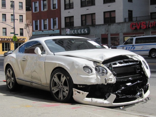 Car Crash: Destroyed 2013 Bentley Continental GT in New York City