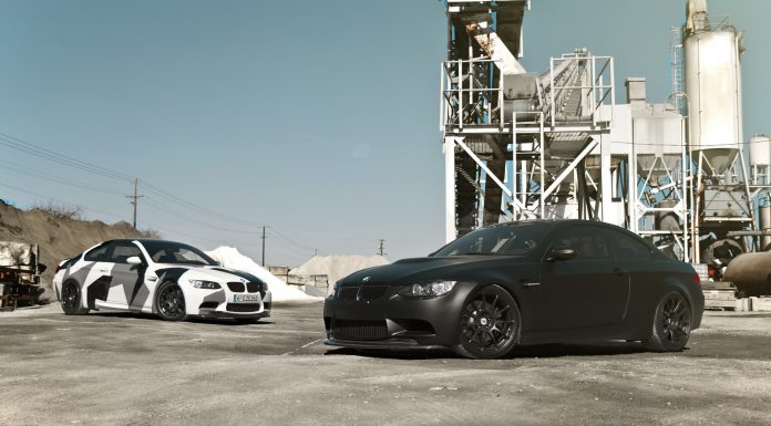 Artic Camo and Frozen Black BMW M3s by Rimier Motorsports and Mode Carbon