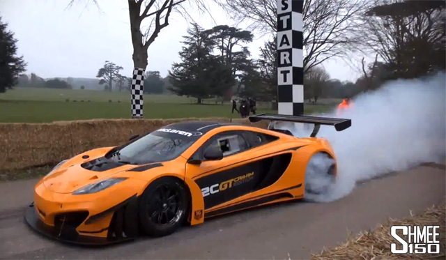 Video: McLaren 12C GT Can-Am Edition Doing Burnouts at Goodwood Preview