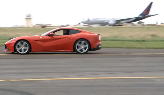 Video: Ferrari F12 Berlinetta Races Air Malta A320 jet