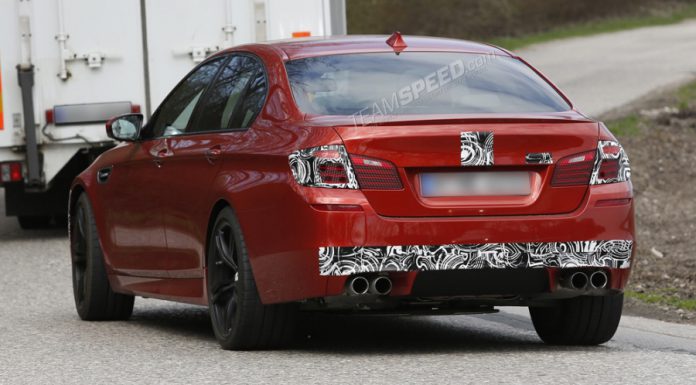 Spyshots: 2014 BMW F10 M5 Spied in Deep red