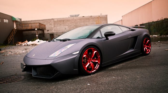 Lamborghini Gallardo Riding on Gloss red PUR Wheels