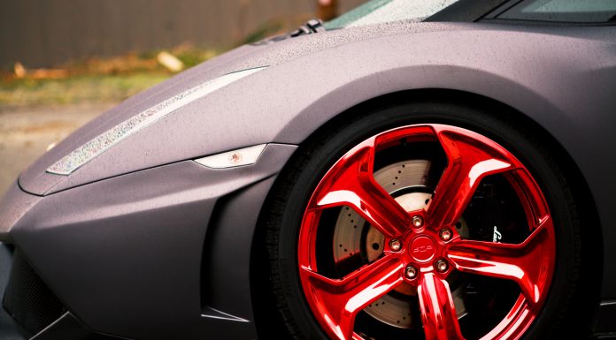 Lamborghini Gallardo Riding on Gloss red PUR Wheels