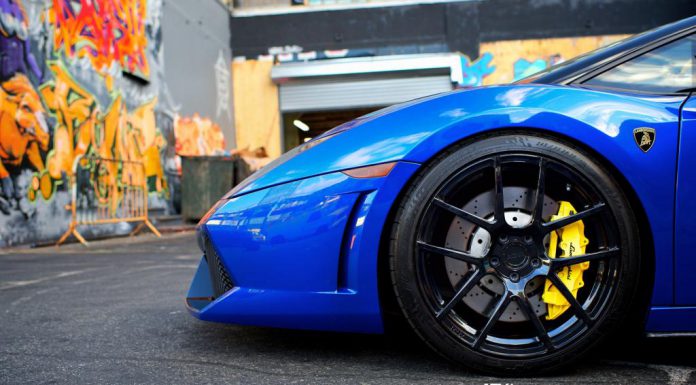 Blue Lamborghini Gallardo LP560-4 Spyder With Black ADV.1 Wheels