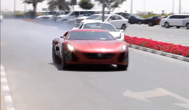 Video: Rimac One Concept Smoking Ferrari 458 Spider