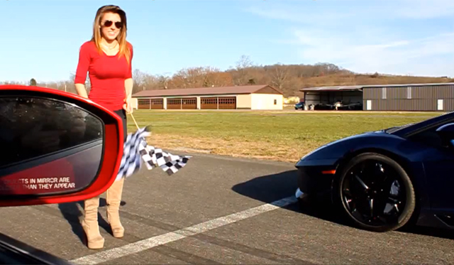 Video: Blue Lamborghini Aventador Racing Modified Nissan GT-R