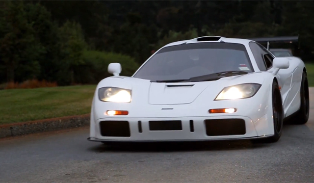 Video: White McLaren F1 Revving and Cruising