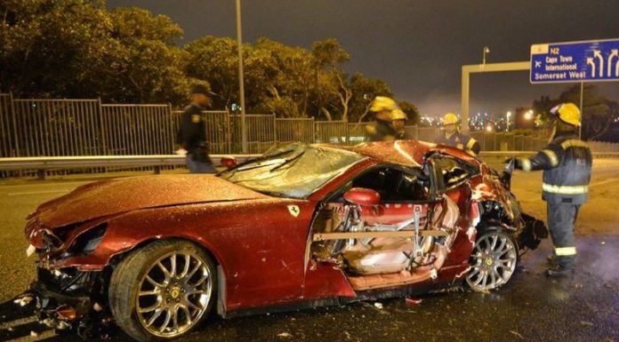 Car Crash: Ferrari 612 Scaglietti Ignites in Cape Town