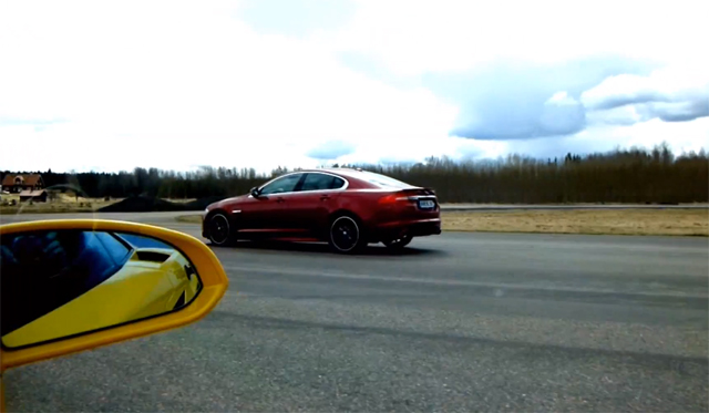 Video: Jaguar XFR Supercharged vs Lamborghini Gallardo